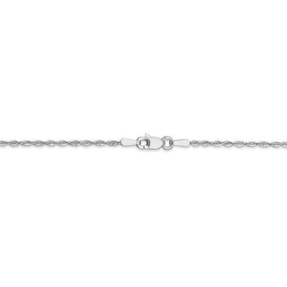 2.5mm 10k White Gold Solid Diamond Cut Rope Chain Necklace, 24 Inch - Picture 4 of 8